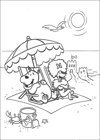 Cleo And Friends At The Beach  Coloring Page